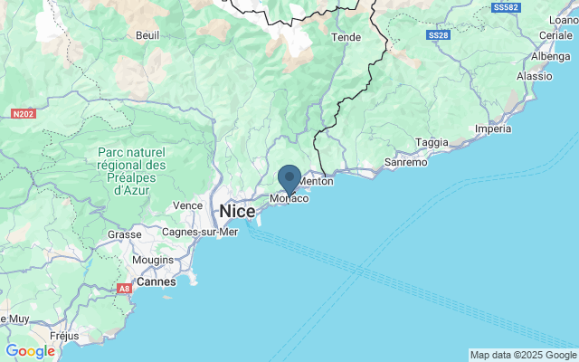 Kaart met locatie Monaco